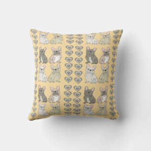 Coussin Cœurs d'amis frenchie