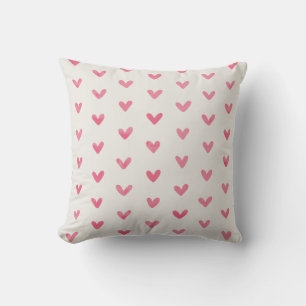 Coussin Coeurs d'amour rose rose offBlanc