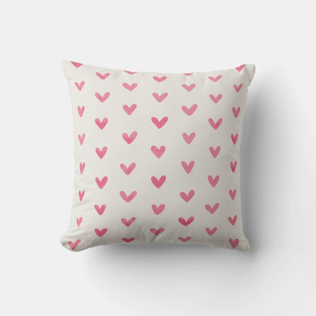 Coussin Coeurs d'amour rose rose offBlanc (Recto)