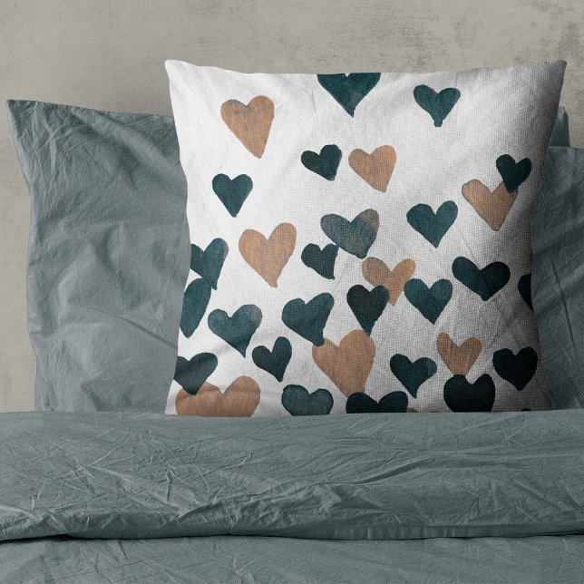 Coussin Coeurs d'aquarelle de la Saint-Valentin - neutre (Créateur téléchargé)