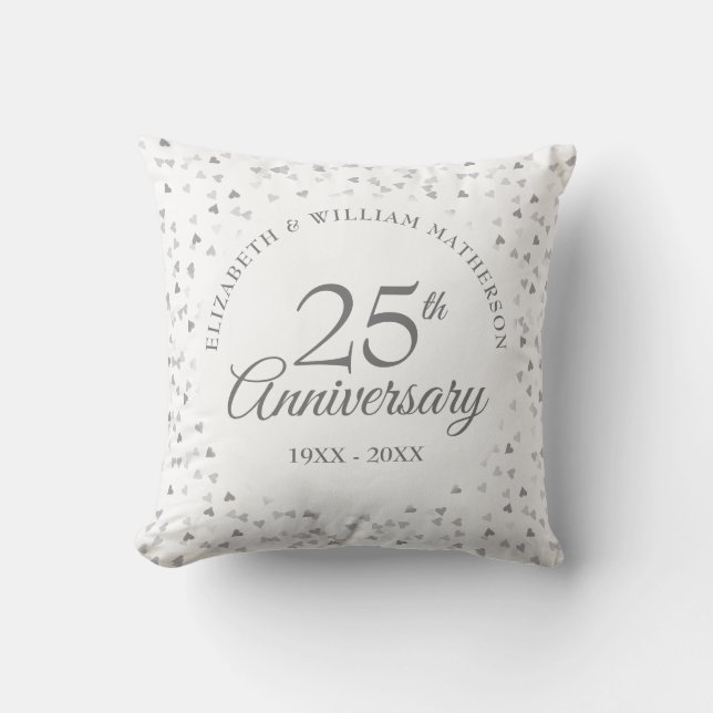 Coussin Cœurs d'Argent 25e Anniversaire (Recto)