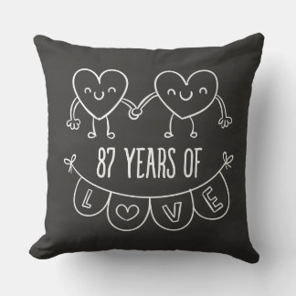 Coussin Coeurs de calèche-cadeaux du 87e anniversaire