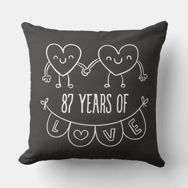Coussin Coeurs de calèche-cadeaux du 87e anniversaire (Recto)