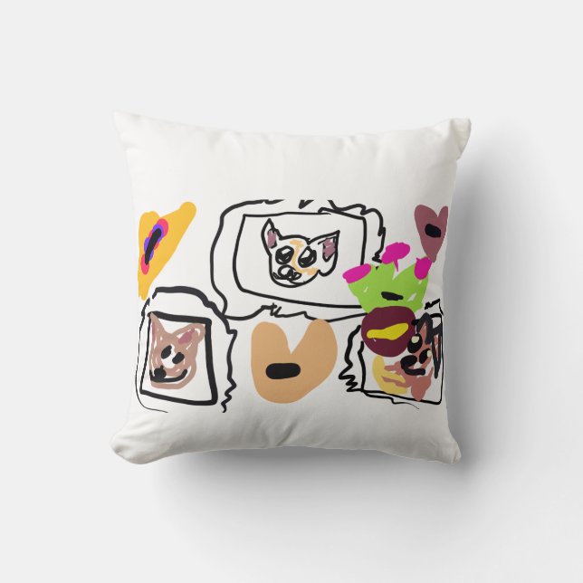 Coussin cœurs de Chihuahua  (Recto)