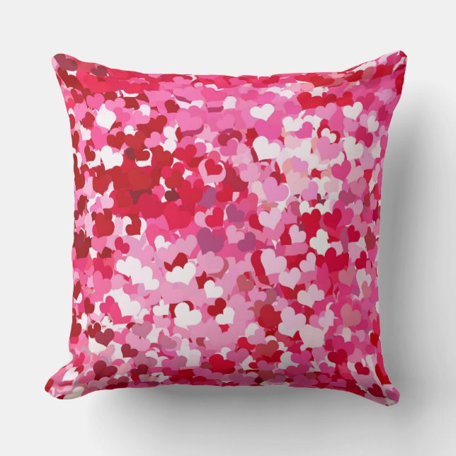 Coussin Cœurs de confettis roses (Recto)