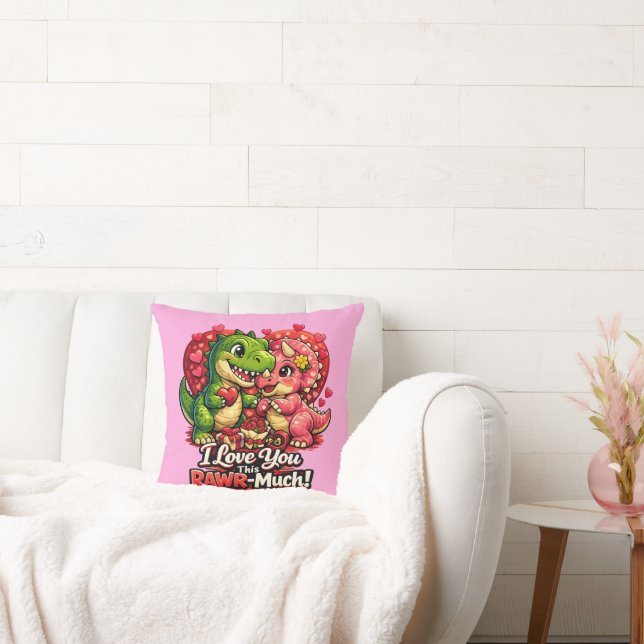 Coussin Cœurs de Dino Raaaw Tellement Saint-Valentin,Anniv (Canapé)