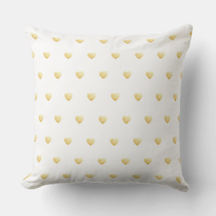 Coussin Coeurs de fille Or sur blanc