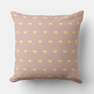 Coussin Coeurs de filles Gold sur rose foncé