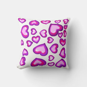 Coussin Cœurs de gelée roses imprimés d'amour de la Saint-