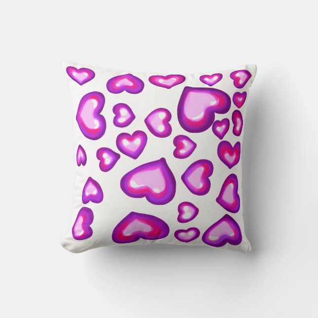 Coussin Cœurs de gelée roses imprimés d'amour de la Saint- (Recto)
