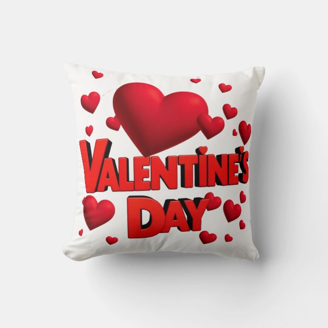 Coussin cœurs de la Saint-Valentin amour  (Recto)