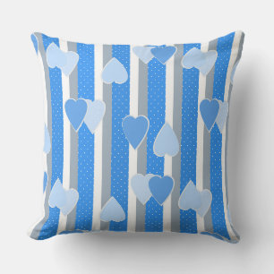 Coussin Cœurs de la Saint-Valentin sur fond rayé