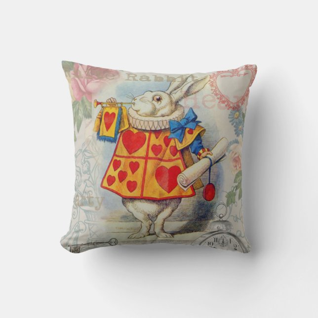 Coussin Coeurs de lapin blanc Alice Classic (Recto)