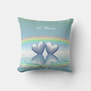 Coussin Coeurs de platine du 70e anniversaire