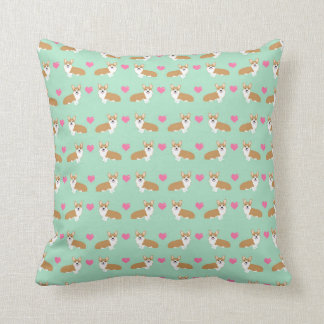 Coussin Coeurs de Valentines de corgi - amour mignon de
