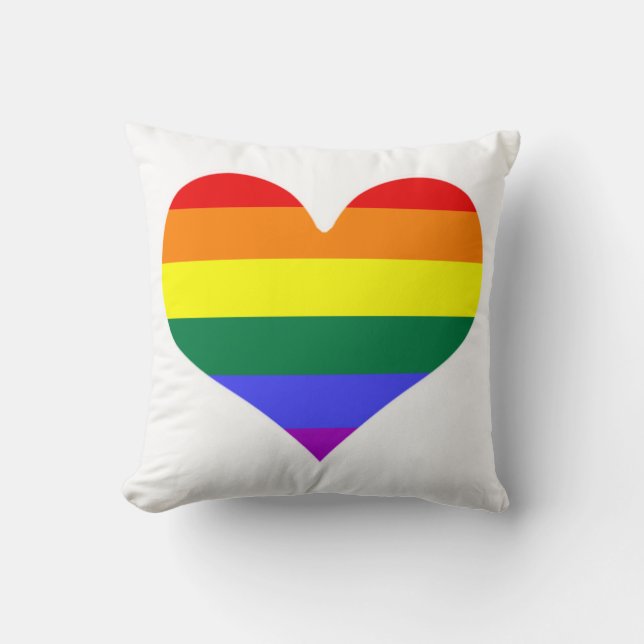 Coussin Coeurs des couleurs LGBT (Recto)