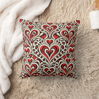 Coussin Cœurs doux rouges 