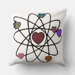 Coussin Coeurs Empreintes de léopard de Valentine atomique