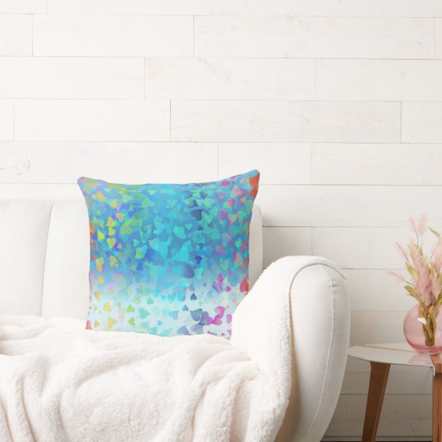 Coussin Coeurs en chute Bleu bébé (Canapé)