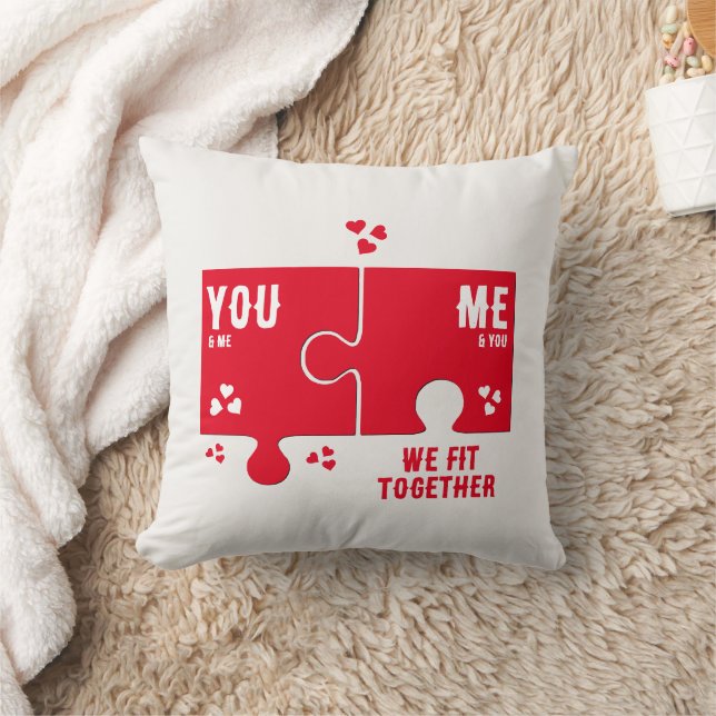 Coussin Cœurs en puzzle NOUS ALLONS BIEN ENSEMBLE Saint-Va (Couverture)