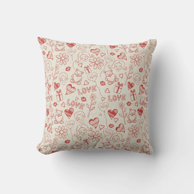 Coussin Coeurs et amour (Recto)