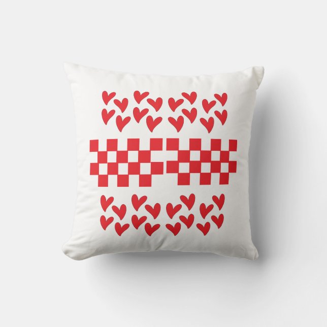 Coussin Cœurs et carrés de dames (Recto)