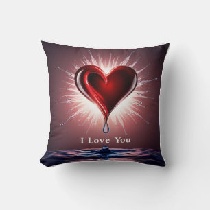 Coussin Coeurs et larmes 3D déchaînés : explosion de l'émo