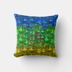 Coussin Coeurs et papillon sur le drapeau étourdir Lisse O