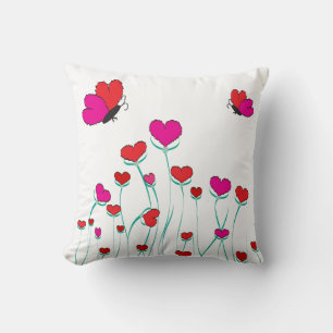 Coussin Coeurs et papillons Valentine Love