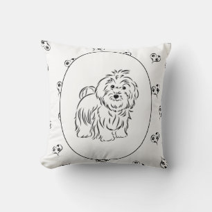 Coussin Coeurs et Pawprints de Havanese