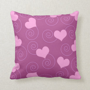 Coussin Coeurs et remous roses