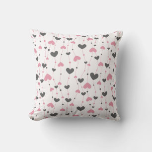 Coussin Coeurs gris rose Salle de soins pour filles