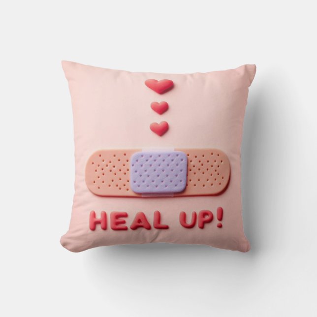 Coussin Coeurs guérisseurs : Un voyage compatissant (Recto)
