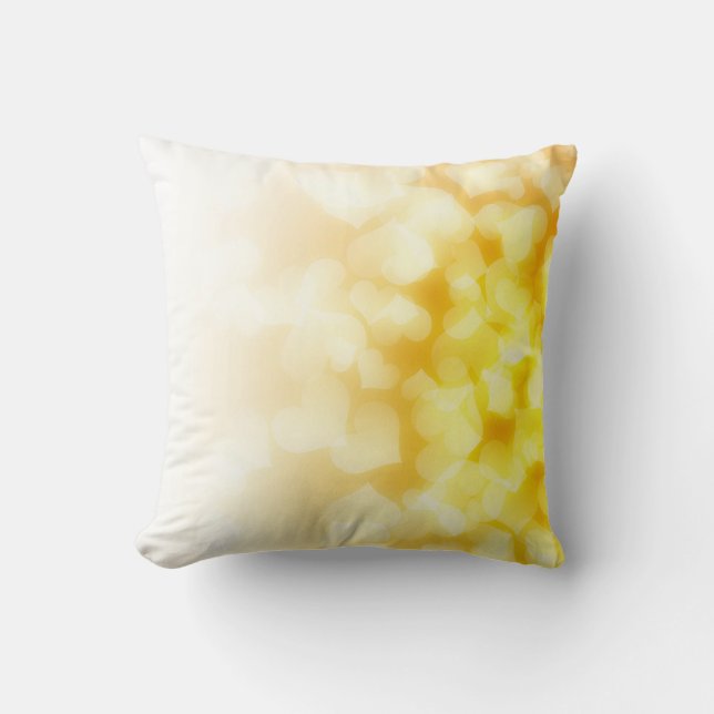 Coussin coeurs jaune et blanc mignon (Recto)