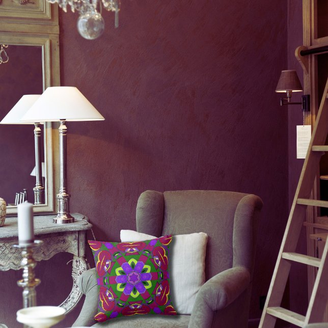 Coussin Cœurs kaléidoscope - Hearts painting kaleidoscope  (Créateur téléchargé)