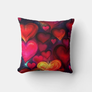 Coussin Coeurs multicolores