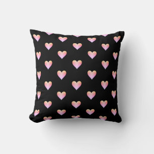 Coussin Coeurs noir rose Iridescente mignonne jolie modern