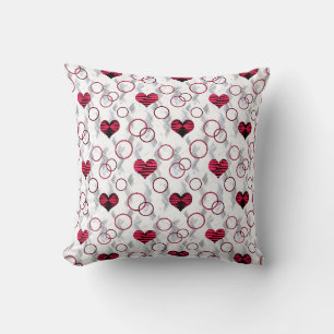 Coussin Coeurs noirs rouges mignons