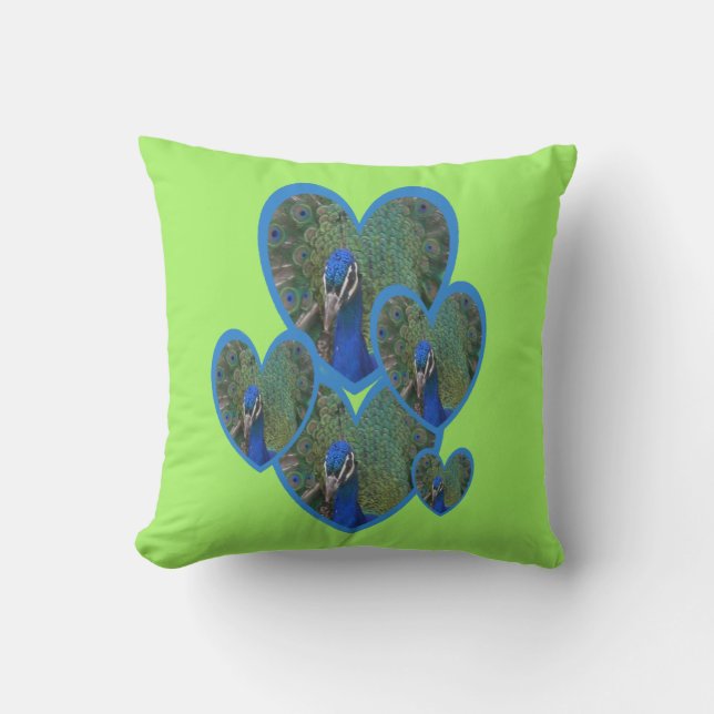 Coussin Coeurs Peacock Motif Pillow (Recto)