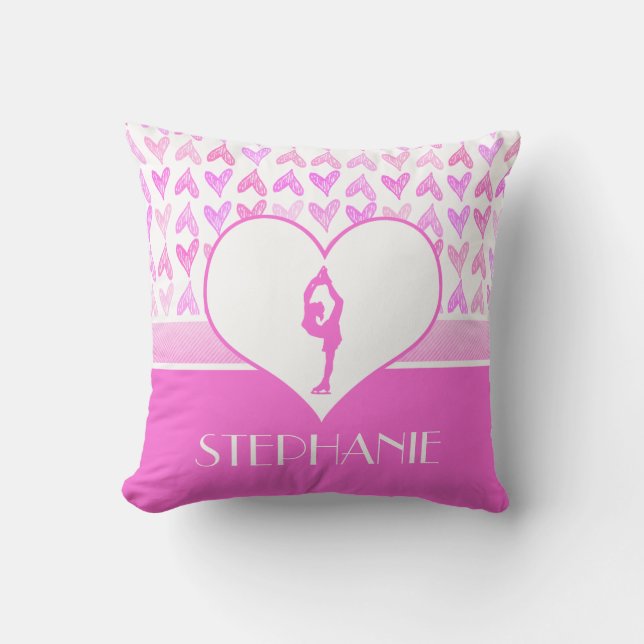 Coussin Coeurs personnalisés d'aquarelle de rose de (Recto)