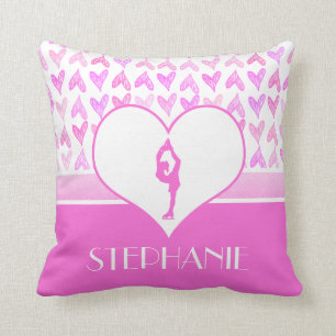 Coussin Coeurs personnalisés d'aquarelle de rose de