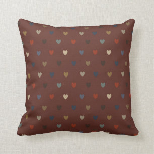 Coussin Coeurs Polka sur kilim brown