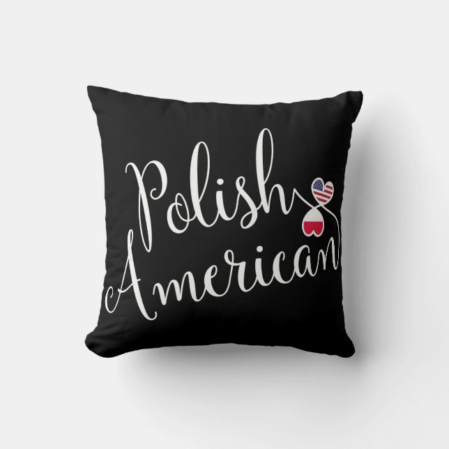 Coussin Coeurs polono-américains entrelacés jettent un cou (Recto)