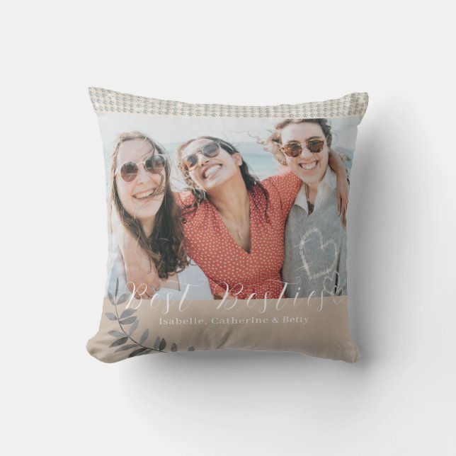 Coussin Coeurs rayonnants Besties Photo (Recto)