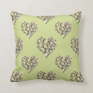 Coussin Coeurs romantiques Motif floral