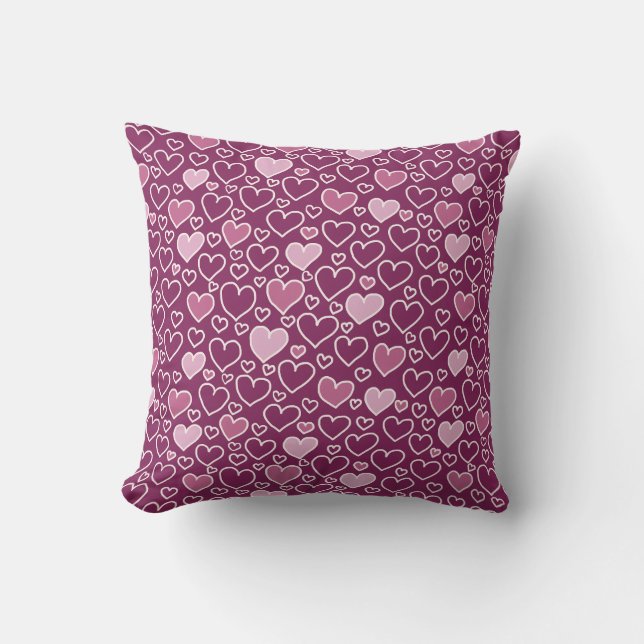 Coussin Coeurs rose et violet (Recto)