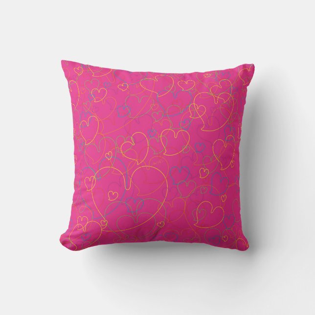 Coussin Coeurs rose net (Recto)