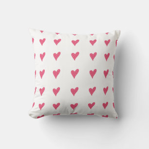 Coussin Coeurs roses avec points Dessin Saint Valentin