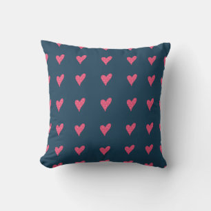 Coussin Coeurs roses avec points Dessin Saint Valentin