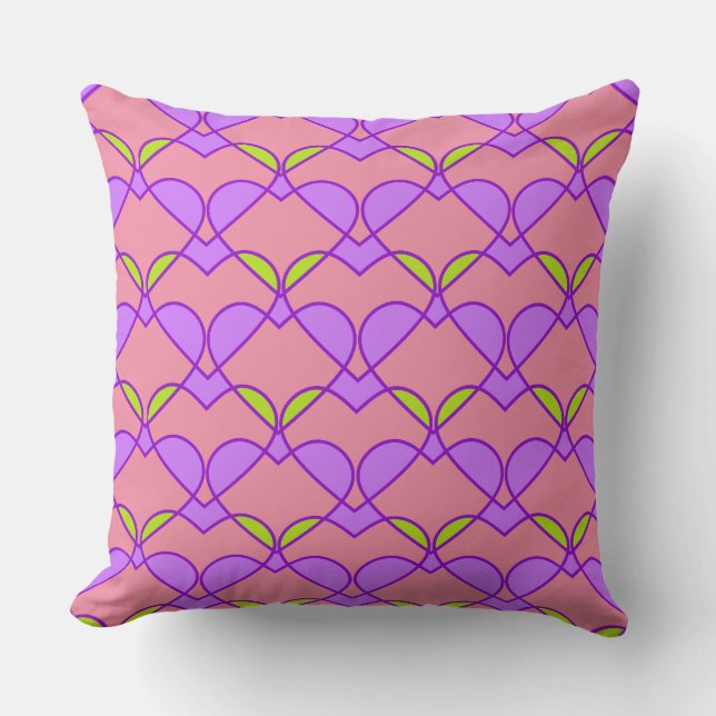 Coussin Coeurs roses clairs surchargés (Recto)